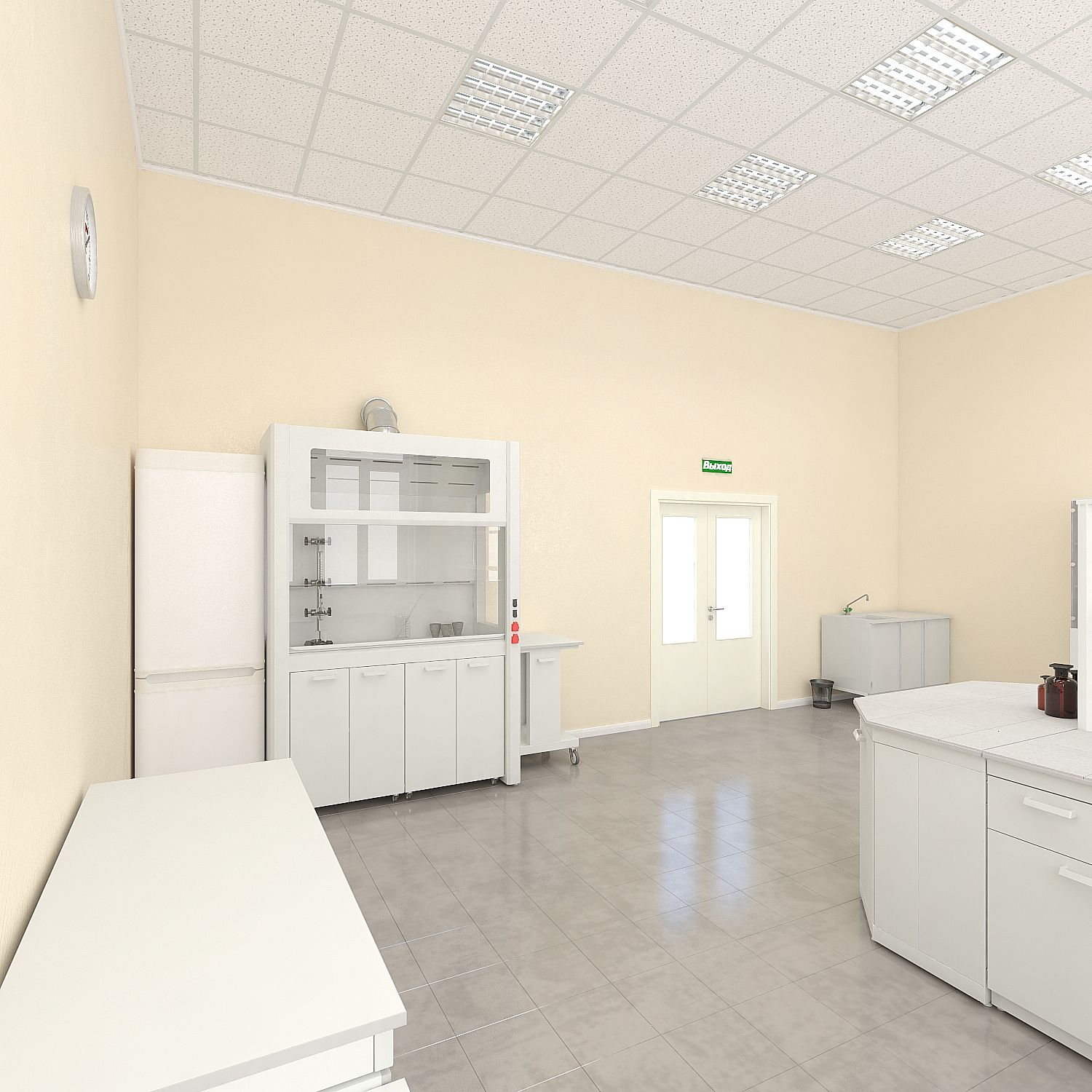 Шкаф вытяжной панорамный ЛК-900 ШВД (960х765х2300)(Lab HPL)