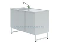 Мойка лабораторная химическая ЛК-1200 СМС-ПВ (1200х600х900) (1 раковина врезная -полипропилен, глубина 300мм) (корпус Полипропилен)