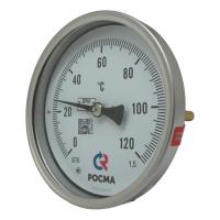 Термометр осевой биметаллический показывающий БТ-51.211(0...120°C)G½.200.1,5