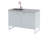 Мойка лабораторная глубокая ЛК-1200 СМС-Г (1200х600х900) (1 раковина-нерж.сталь, глубина 250мм) (корпус Сталь)