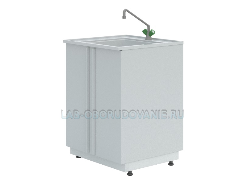 Мойка лабораторная химическая ЛК-600 СМС-ПВ (600х600х900) (1 раковина врезная -полипропилен, глубина 300мм) (корпус Полипропилен)