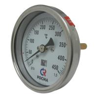 Термометр осевой биметаллический показывающий БТ-41.211(0...450°C)G½.64.1,5
